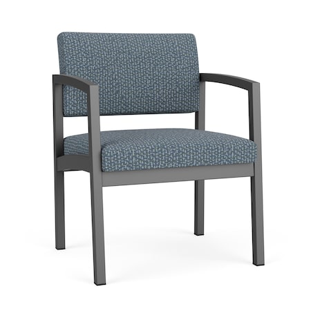 Lenox Steel Wide Guest Chair Metal Frame, Charcoal, RF Serene Upholstery